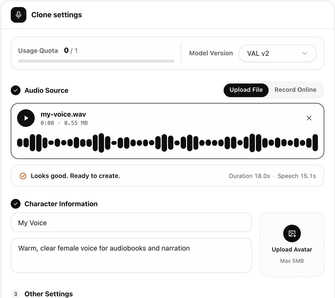 1. Select or Clone Voice